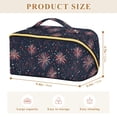 thumbnail image 4 of FORMRS Makeup Bag Travel Cosmetic Organizer for Women Fold Flat Zipper Pouch with Handle, Red and White Fireworks Pattern, 4 of 8
