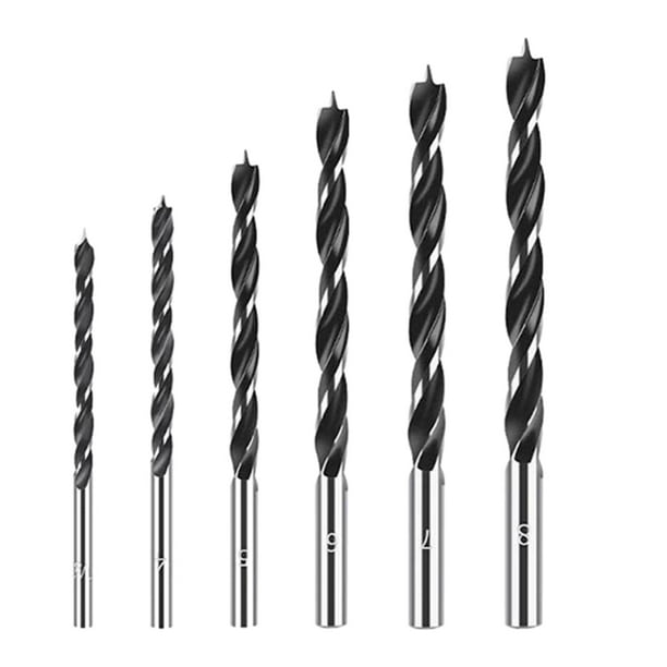 6 Pieces Carbon Steel Woodworking Drill Bit 3mm/4mm/5mm/6mm/7mm/8mm Brad  Point Drill Bit