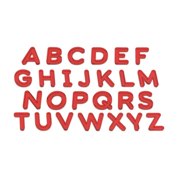 Rompecabezas de alfabeto de plástico, letras ABC Montessori, forma de la A a la Z, aprendizaje temprano rojo