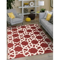 Unique Loom Trellis Collection Area Rug - Charlotte (5' 1" x 8' Rectangle Dark Terracotta/Beige)