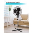 thumbnail image 6 of BLACK+DECKER 18-Inch Pedestal Fan, BFP18SXB, Oscillating Fan for Home and Office, Standing Fan with 3 Speed Settings, Height Adjustable with Adjustable Head Tilt, Black, 6 of 7