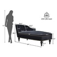 thumbnail image 3 of 58" Velvet Chaise Lounge,Button Tufted Right Arm Facing Lounge Chair with Nailhead Trim & Solid Wood Legs for Living Room or Office, Sleeper Lounge Sofa (Black)（New style of WF284880AAB）, 3 of 11