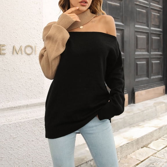 Vedolay Women's Fall Tops Women's 2023 Pullover Sweaters Long Sleeve Knit Lightweight Crew Neck Fall Tops,Black M