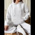 thumbnail image 4 of Sudadera con Capucha para Mujer, Informal, de Larga, con Cordón Ajustable, Estilo Waffle, Holgada, con Bolsillo M, 4 of 10