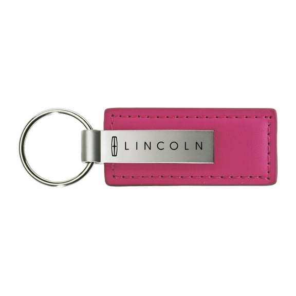 Lincoln Rectangular Leather Key chain (Pink)
