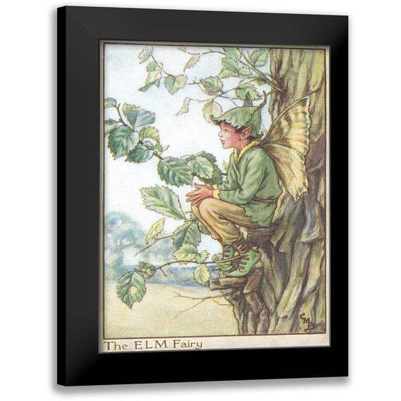 Vision Studio 12x14 Black Modern Framed Museum Art Print Titled - The Elm Fairy