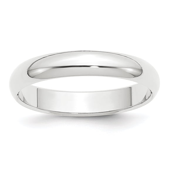 Platinum Solid Polished Half Round Lightweight 4mm-Half-Round Featherweight Band Ring Size 12 - Jewelry Gift for Mom