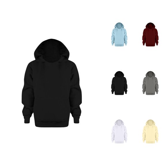 Solid Color Zip-Up Kids Hoodie with Front Pocket Fashion Long Sleeve Hooded Sweatshirt Jacket Cozy Outerwear Designed for Fall Winter Suitable for Children Daily Commute and Outdoor Activities