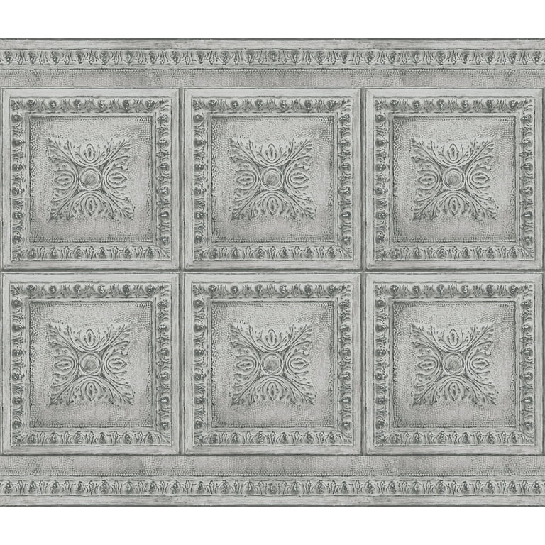 InHome Ornamental Tin White Peel & Stick Backsplash Tiles