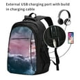 thumbnail image 2 of Balery Boat Lighthouse Storm Waves Print USB Charging Backpack for Men and Women - Water-Resistant, Anti-Theft Laptop Backpack with USB Port for Travel, Work, School, and College, 2 of 7
