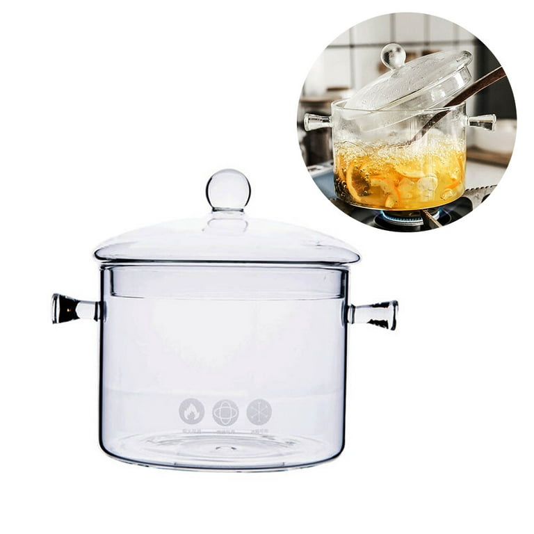 900ml Glass Simmer Pot Transparent Gradient Glass Saucepan Household  Heat-resistant Pot For Pasta Noodles Soup - AliExpress