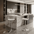thumbnail image 3 of StnTalk Adjustable Swivel Bar Stools with Backs, Set of 2 Clear Barstool with Footrest, Modern Counter Height Chairs with White PU Cushion for Kitchen Island Bar Pub, 3 of 8
