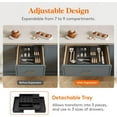 thumbnail image 6 of Lifewit Silverware Organizer for Kitchen Drawers, Expandable Utensil Tray with Removable Knife Block, Adjustable Cutlery and Flatware Holder, Plastic Spoon Forks Holder Storage Divider, Large, Black, 6 of 9