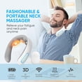 thumbnail image 2 of Portable TENS Neck Massager with Heat, 10 Modes & 15 Intensities, Heated Neck Massager for Pain Relief with Wireless Remote, White, 2 of 8