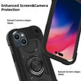 thumbnail image 6 of for iPhone 15 Case with Ring Stand, Heavy Duty Military Grade Rugged Shockproof Silicone Rubber Magnetic Kickstand Holder Case for Women Girls For iPhone 15, Black, 6 of 6