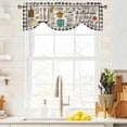 thumbnail image 3 of Kitchenware Tie Up Valance Curtains for Windows, Kitchen Curtains Window Treatments, Vintage Kitchen Cooking Tool White Black Checkered Short Window Shades Valances for Bedroom Bathroom Cafe 54"x18", 3 of 8
