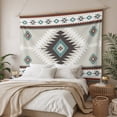 thumbnail image 3 of Turquoise Gray Boho Tapestry for Bedroom Wall Hanging Tapestry, Southwestern Ethnic Geometric Ceiling Backdrop Tapestries Poster Blanket Wall Decor for Teens Room Living Room Dorm 39" x 59", 3 of 8