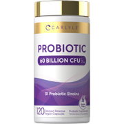 Probiotics for Women and Men | 60 Billion CFU | 120 Capsules | 31 Probiotic Strains with Prebiotic | by Carlyle