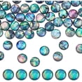 thumbnail image 1 of 70 cabujones redondos de concha de abulón de 6 mm, cuentas planas y redondas para manualidades, tobilleras, collares y pulseras, 3,5 mm de grosor., 1 of 5