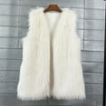 thumbnail image 2 of Women's Faux Fur Vest Coat Sleeveless Jacket Winter Shaggy Open Front Outerwear Vest Cropped Sleeveless Warm Faux Fur Vest, 2 of 3
