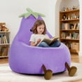 thumbnail image 3 of SUMELL 31 Inch Eggplant-Shaped Bean Bag Sofa Chair, Cute Cartoon Sofa with Washable Cover, Mini Chair for Living Room, Playroom, Purple, 3 of 7