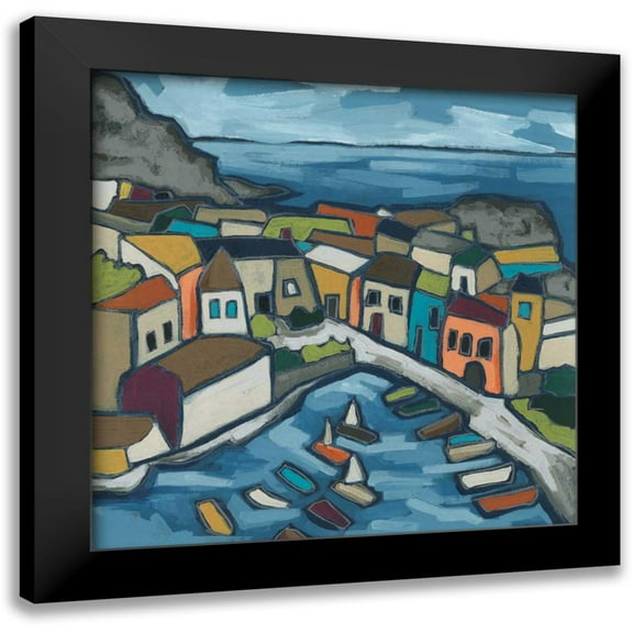 Vess, June Erica 12x12 Black Modern Framed Museum Art Print Titled - Mosaic Harbor I