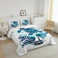 thumbnail image 3 of Erosebridal Sea Turtle Bedding Sets Queen with Comforter, Nautical Boat Duvet Insert, Sea Marine Decor, Lightweight 3 Pieces, 3 of 8