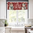 thumbnail image 3 of Christmas Kitchen Curtains and Valances Set, Vintage Watercolor Snowflakes Snowman Red Rod Pocket Window Valance 18 Inch Window Curtain Panels for Living Room Bedroom Laundry, 27.5x36in, 3 Pieces, 3 of 7