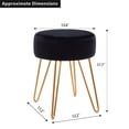 thumbnail image 2 of Duhome Velvet Upholstered Vanity Stool Small Round Accent Stool with Gold Hairpin Legs, Black, 2 of 7