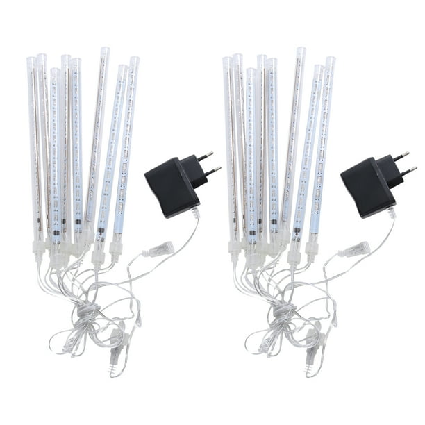 EeaseMX 2 luces LED de tubo de lluvia de meteoritos de 20 cm con cadena de luces brillantes y enchufe europeo.