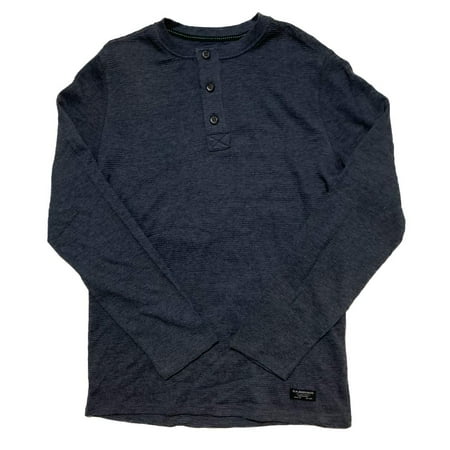 G. H. Bass & Co. Men's Long Sleeve Waffle Henley Shirt (Night Sky Heather, Medium)