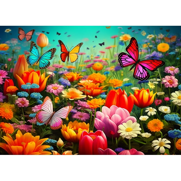 jigsaw puzzles 50 pieces for adults Butterflies and Flower Formation wooden Challenging Puzzles Perfect for Game 7.9'' x 5.9''