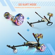 SISIGAD Hoverboard with Seat, 6.5 Hover Board Go Kart, 300W Powerful Motor, 6-10MPH Max Speed Self Balancing Electric Scooter