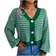 thumbnail image 2 of Pntutb Moda Mujer Otoño Invierno Rayas Manga Linterna Manga Larga Cardigan Suéter Abrigo tops Rollbacks Pntutb Pntutb-3941, 2 of 8