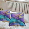 thumbnail image 5 of Abstract Art Outdoor Pillow Covers Pack of 2 Purple Gold Gradient Marble Texture Waterproof Throw Pillow Covers Decorative Cushion Cases for Patio Garden Tent Balcony Couch 20x20 inch, 5 of 8