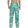 thumbnail image 3 of Goofa Alapaca in Boho Printed Soft Pajama Pants for Men, Wide Leg Comfy Casual Lounge Yoga Pants-Large, 3 of 9