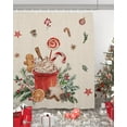 thumbnail image 3 of Christmas Shower Curtain Gingerbread Candy Cane Shower Curtains for Bathroom Decor Xmas Ball for Christmas Decoration Bath Curtains Sets with Hooks Waterproof 72" W x 84" L, 3 of 6