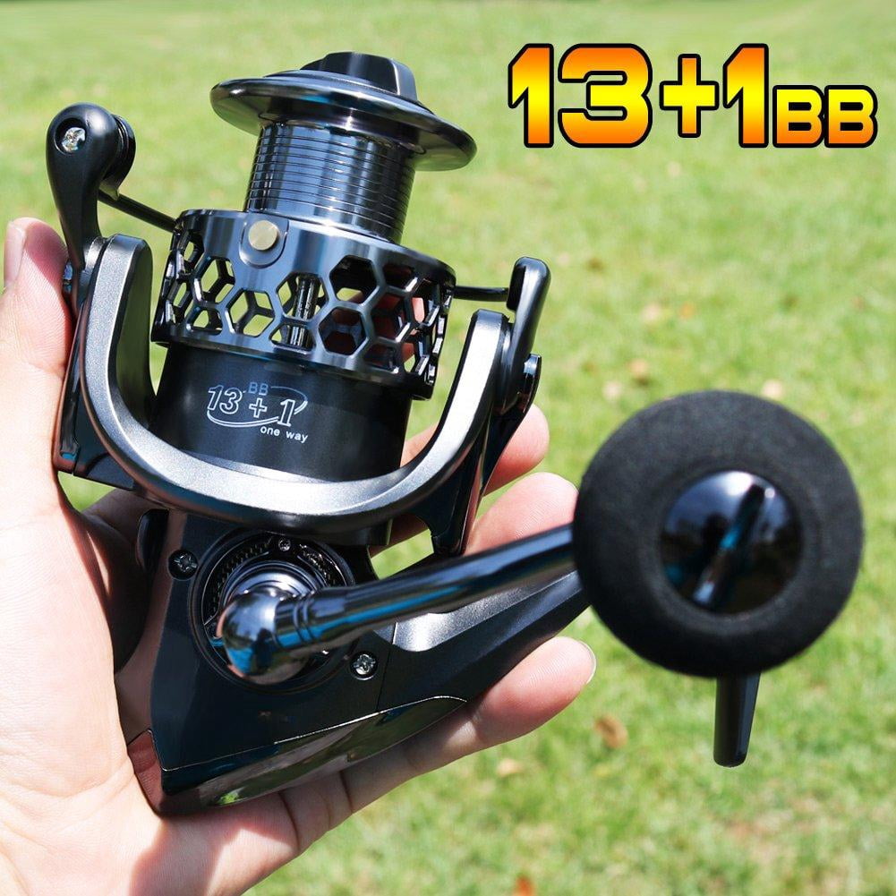 Fishing Reel 13+1bb Light Weight Ultra Smooth Aluminum Spinning With Free Spare Graphite Spool