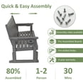thumbnail image 4 of Poly Lumber Patio Glider, HIPS Material Weather-Resistant Swing Bench for Outdoor Porch Garden (Gray, 2-Seater), 4 of 8