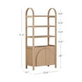 thumbnail image 4 of Nathan James Iris 3 Tier Bookshelf, Arched Bookcase Cabinet, Solid Wood Bookcase with Cabinet Base, Boho Bookshelf in Raw Oak Finish, 4 of 6