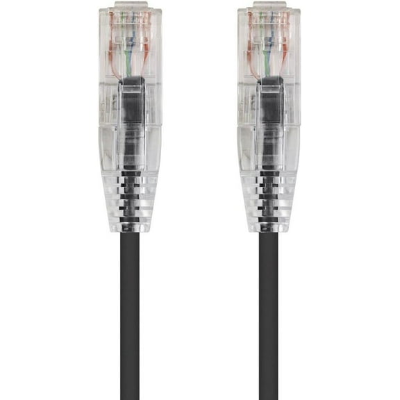 Cat5e Ethernet Cable, Solid Copper 24AWG UTP, Strain Relief Boot, EZ RJ45 Pass Through Connector, High Speed LAN Network Cable, UL ETL, Custom Cut and Made in USA (4 ft Black)