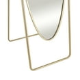 thumbnail image 4 of DecMode 17" x 66" Gold Metal Geometric Oval Floor Mirror with Rectangular Frame and Stand, 4 of 9