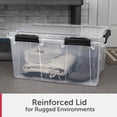 thumbnail image 5 of (2 pack) Sterilite Large Gasket Box, 80 Quart WaterProof Clear Plastic Storage Bin with Lid, Gasket Seal and Durable Latches, Black, 5 of 12