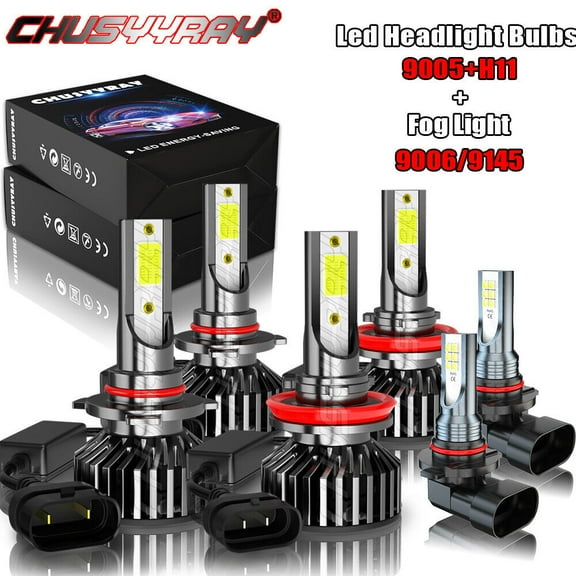 For Cadillac Srx 2010-2016 -6X 6500K LED Headlights High Low Beam Fog Light Bulb Plug&Play Waterproof