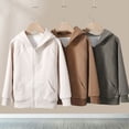 thumbnail image 3 of LYMAYTER Kids Hooded Jacket Boys Girls Long Sleeve Zipper Outerwear Toddler Spring Fall Cotton Cardigan Coat for 5-15 Years, 3 of 8