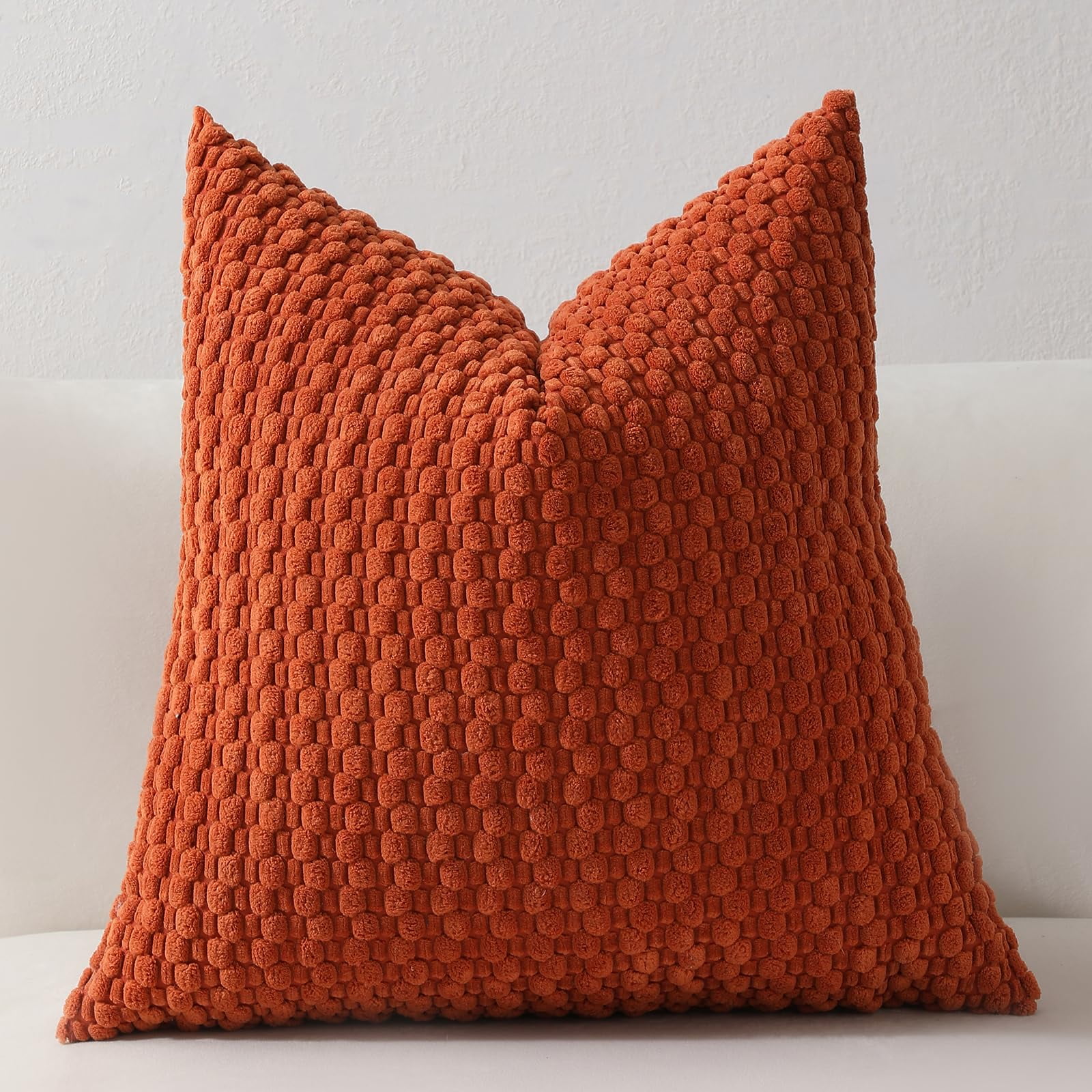 4-Piece Sofa Pillow Cover Set 20x20/18x18 inches, Soft Neutral Color Decorative Cushion Covers, Bohemian Corduroy Square Modern Pillowcases, Suitable for Sofa Living Room Bedding