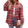 thumbnail image 2 of SHIBEVER Plaid Flannel Shirts for Women Long Sleeve Button Down Shirts Blouses Tops Jacket Boyfriend Shirt Coats Roll Up Fall Clothing, 2 of 6