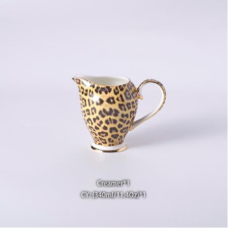 

Leopard Print Bone China Coffee Set Luxury Porcelain Tea Set Pot Cup Ceramic Mug Sugar Bowl Creamer Kettle Drinkware Coffeeware
