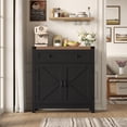 thumbnail image 7 of Homfa Farmhouse Buffet Sideboard with Drawer, Coffee Bar with Adjustable Shelf for Kitchen Dining Room Entryway, Black, 7 of 7