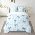 thumbnail image 3 of Homewish Kawaii Bow Tie 7-Piece Bedding Comforter Set,Cute Bowknot King Bedding Sets,Dreamy Blue Bed Sheets For Girl,Luxury Bedroom Decor Reversible, 3 of 9